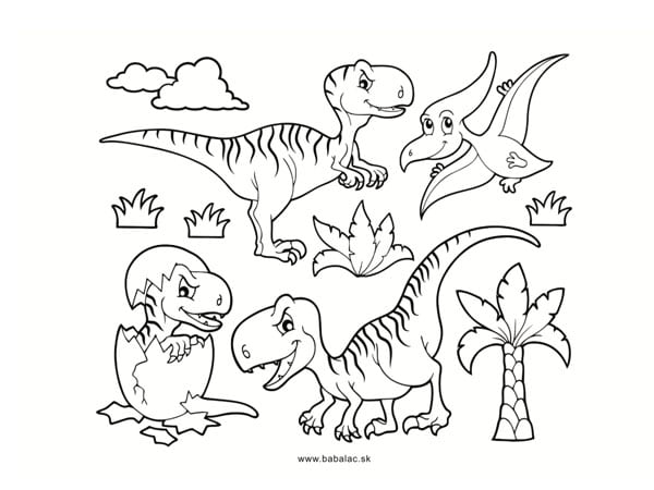 Omaľovánky pre deti dinousary